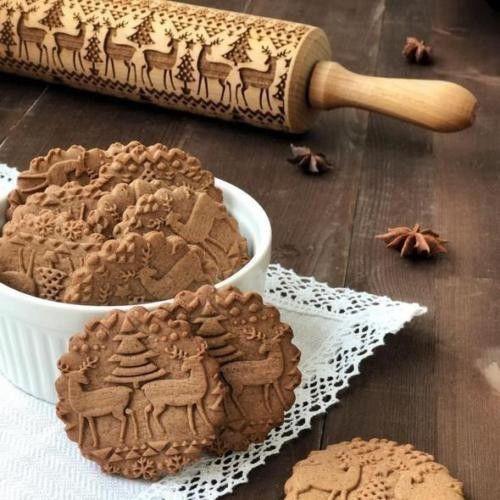 Original Christmas Embossed Rolling Pin