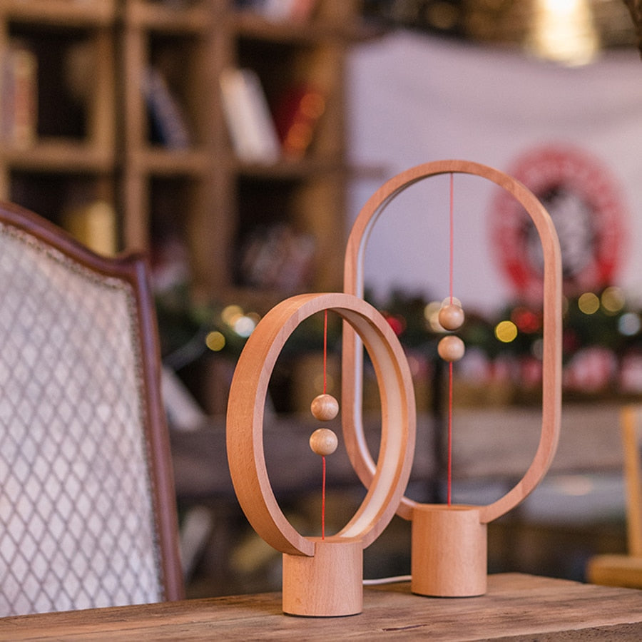 Wood Magnetic Table Lamp