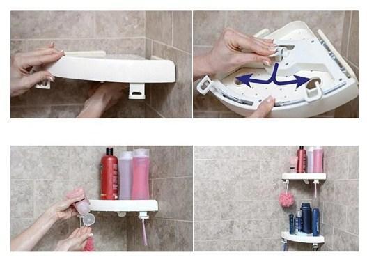 Snap Up Bathroom Shelf Organizer