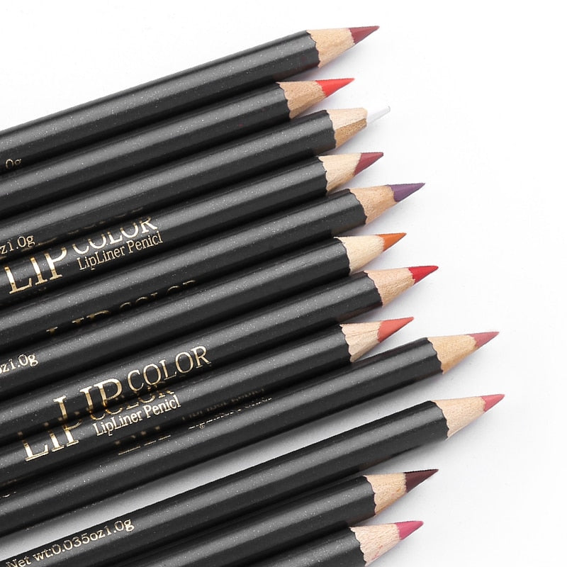 12PCs Waterproof Matte Lip Liners Set