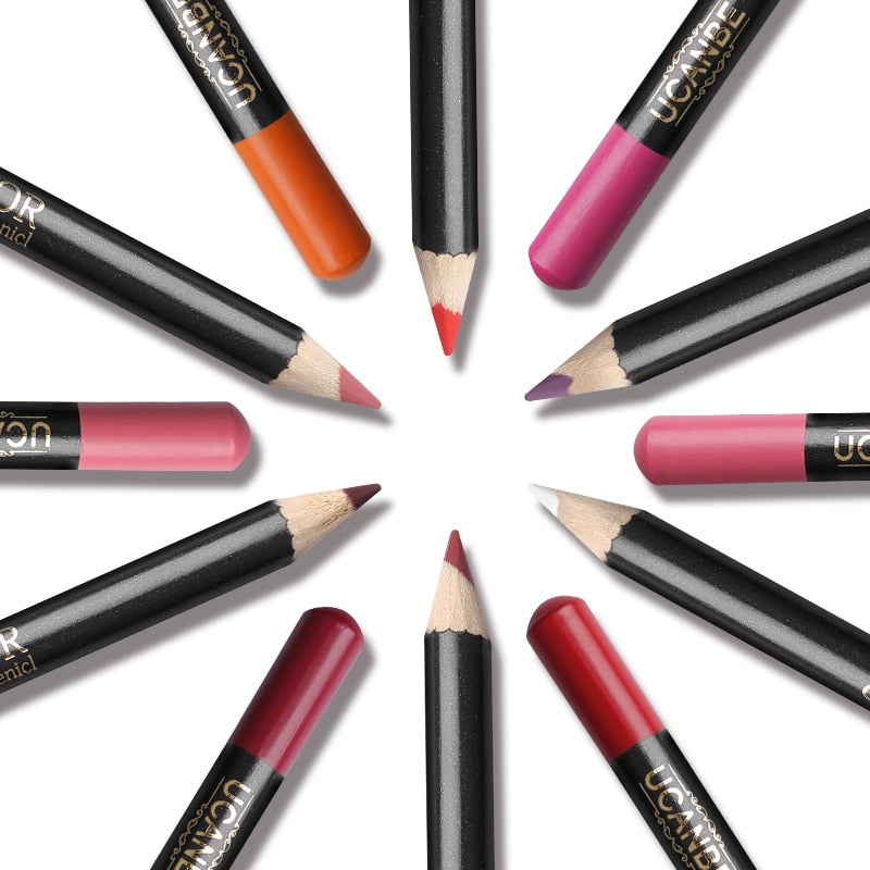 12PCs Waterproof Matte Lip Liners Set