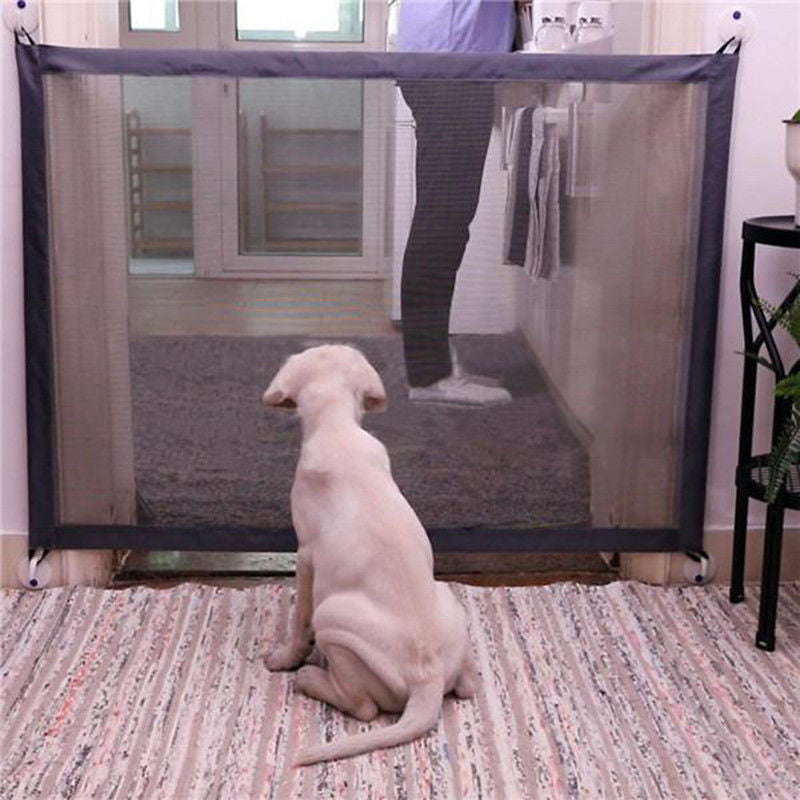 Magic Dog Gate, Pet Stair Gate Safe Guard Portable Folding Insulation Net for Small Animals