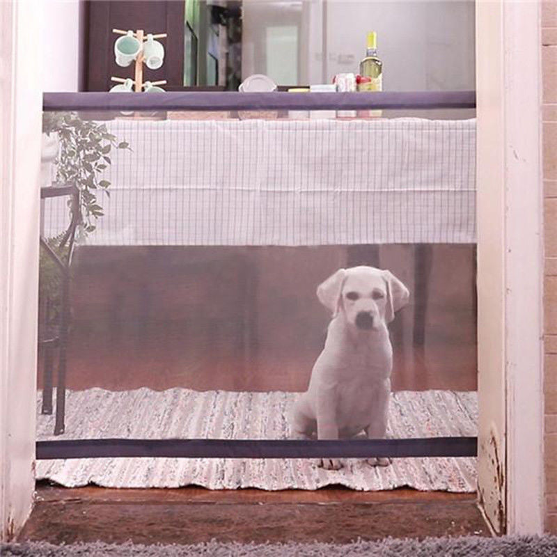 Magic Dog Gate, Pet Stair Gate Safe Guard Portable Folding Insulation Net for Small Animals