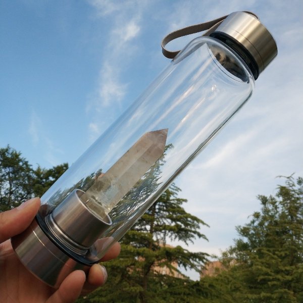 Healing Natural Quartz Water Bottle
