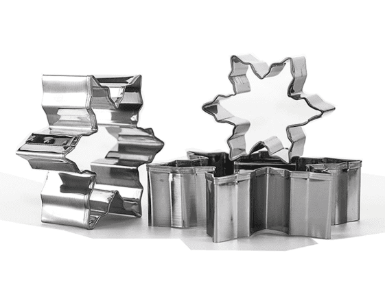 Premium Snowflake Cookie Cutters - 5 Pcs Set - Stainless Steel
