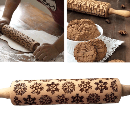 The Original Christmas Embossed Rolling Pin