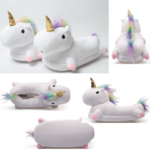 Plush Unicorn Slippers