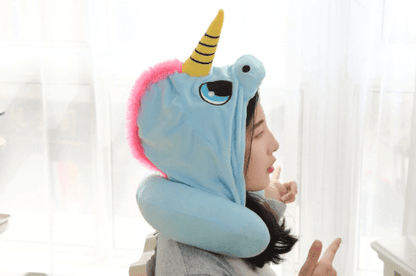 Hooded Unicorn Neck Pillow