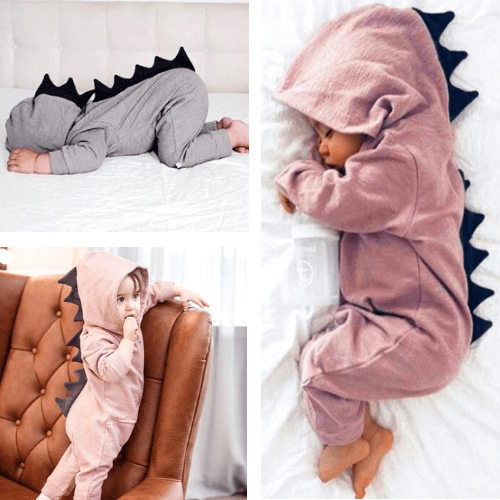 Cute Hooded Dinosaur Romper