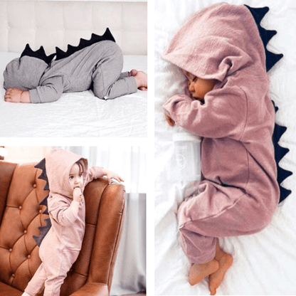 Cute Hooded Dinosaur Romper
