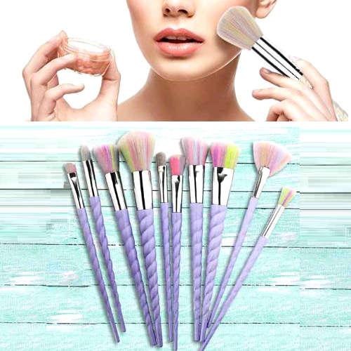 Rainbow Unicorn Makeup Brush - 10 pcs