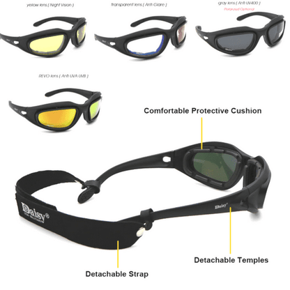 Polarized Light Adjusting Goggles Sunglasses - 4 Lens Kit