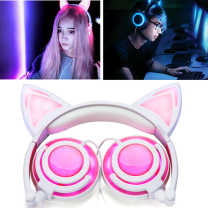 Cat Ear LED Headphones - USB Rechargeable