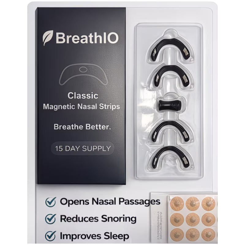 BreathIO Nasal Strips – Advanced Breathing Support for Better Sleep, Snoring Relief & Sports Performance