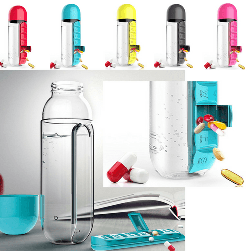 Vitamins Organizer Water Bottle