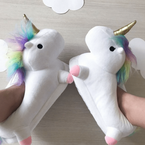 Plush Unicorn Slippers