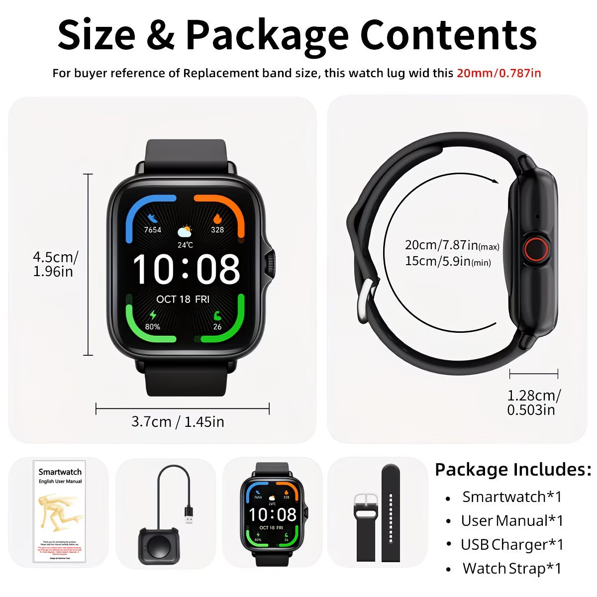 HD Smartwatch with Bluetooth Calling, Fitness Tracker & Sleep Monitor
