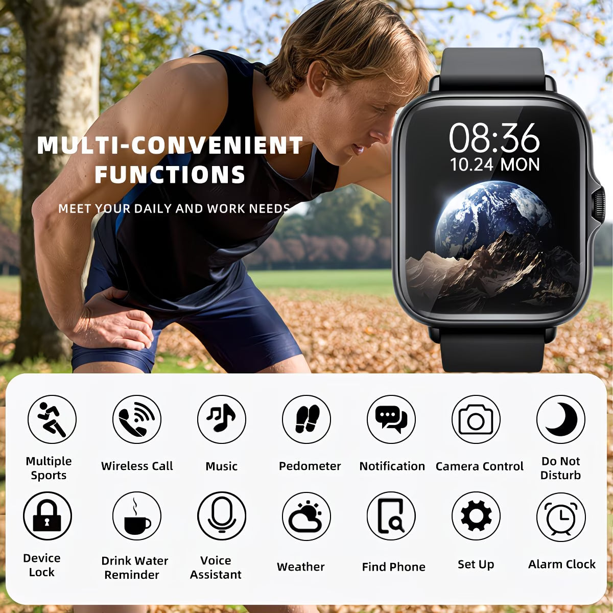 HD Smartwatch with Bluetooth Calling, Fitness Tracker & Sleep Monitor