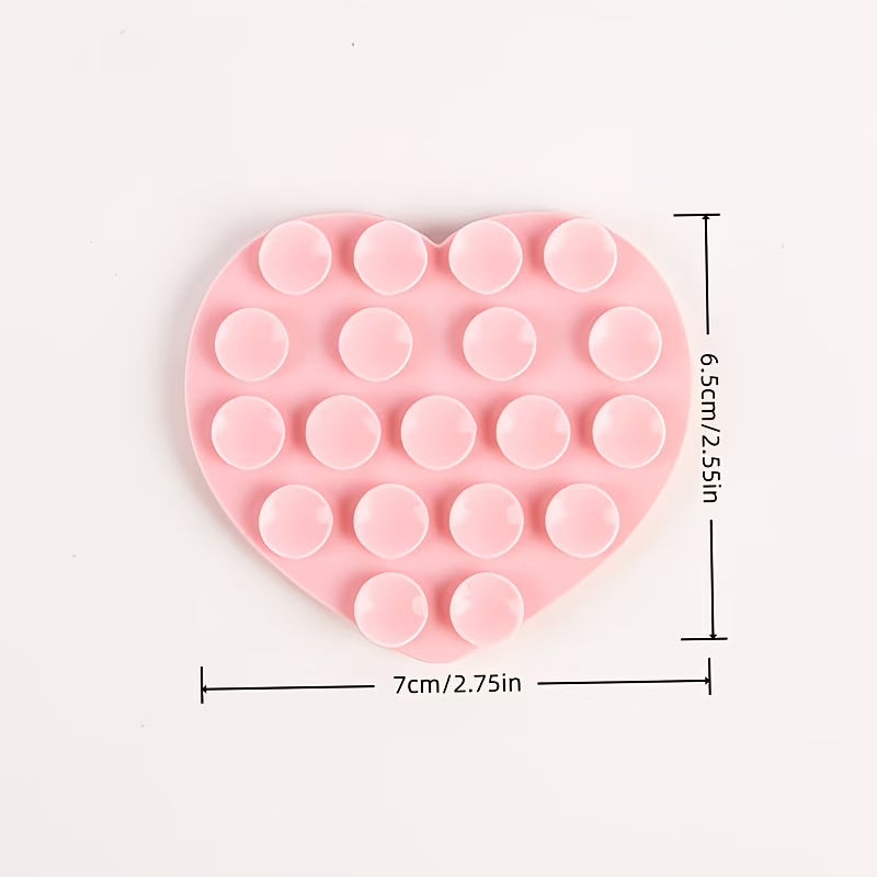 Silicone Double-Sided Suction Cup Heart Stickers
