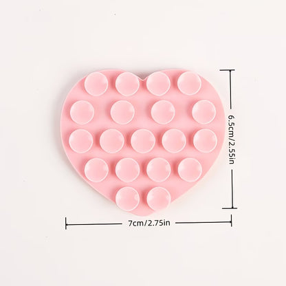 Silicone Double-Sided Suction Cup Heart Stickers