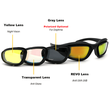 Polarized Light Adjusting Goggles Sunglasses - 4 Lens Kit