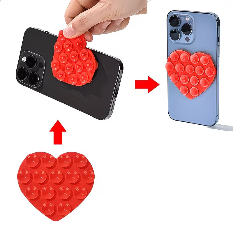 Silicone Double-Sided Suction Cup Heart Stickers