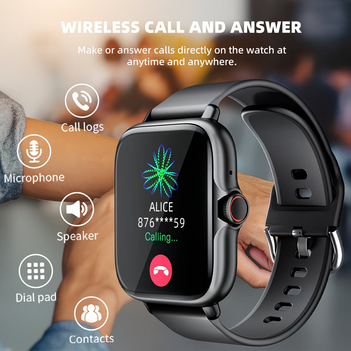 HD Smartwatch with Bluetooth Calling, Fitness Tracker & Sleep Monitor