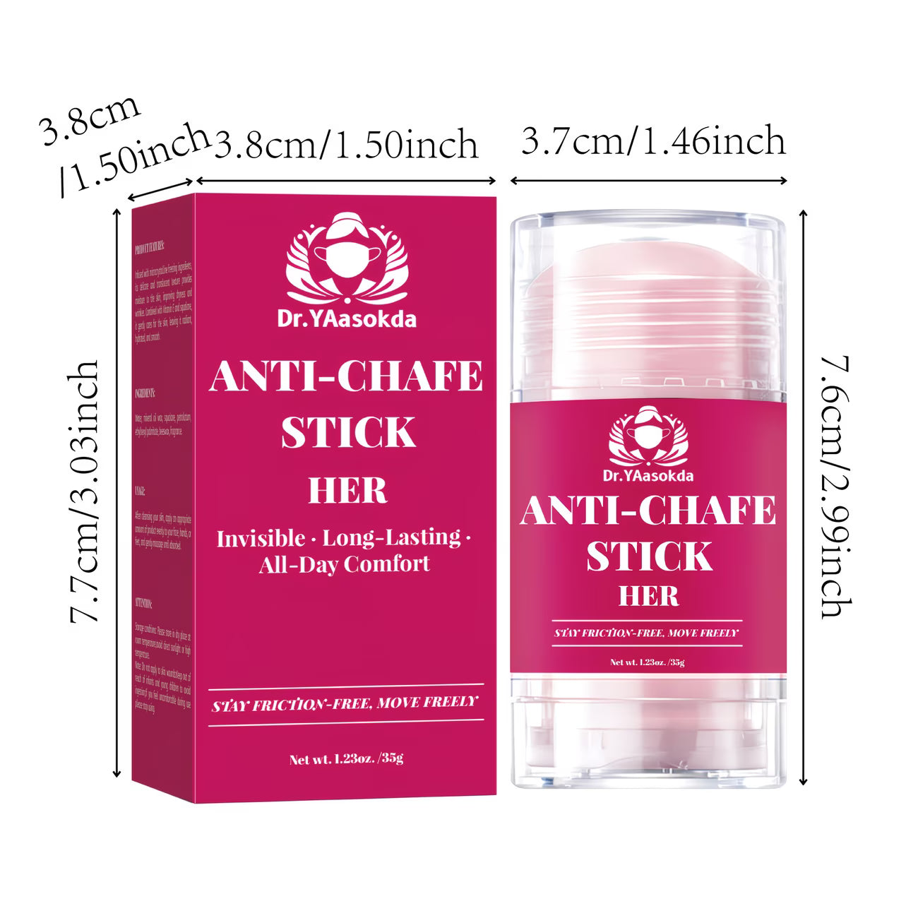 Women’s Anti-Chafe Stick – Friction Relief Balm for Thighs