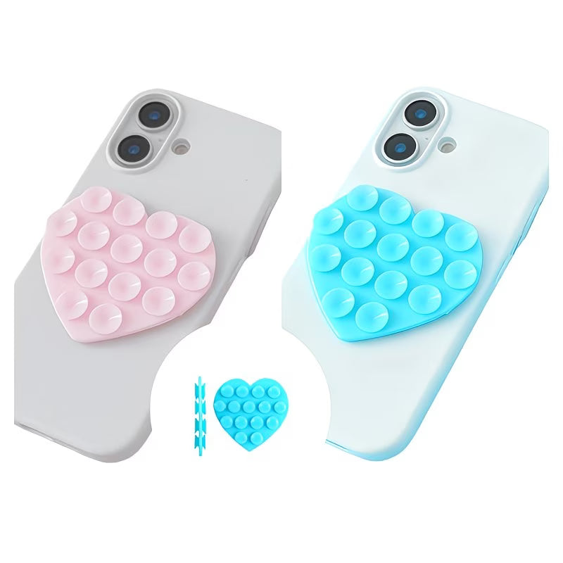 Silicone Double-Sided Suction Cup Heart Stickers