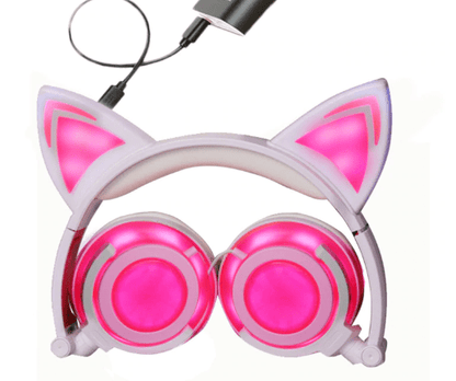 Cat Ear LED Headphones - USB Rechargeable