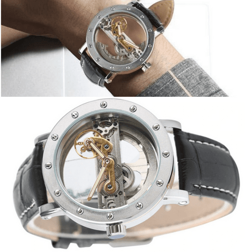 #1 Mechanical Watch - Transparent Skeleton Self Winding Watch