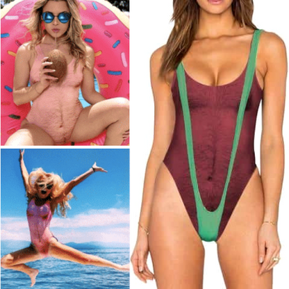 Hairy Chest Bathing Suit - Dad Bod One-Piece Swimsuit