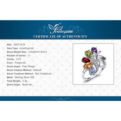 Sterling Silver Rainbow Gem Ring