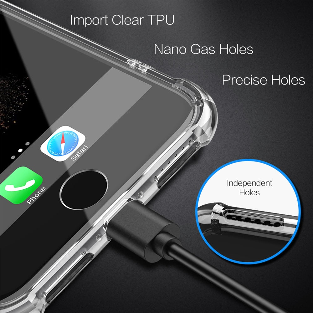 Shock Proof Transparent Silicone Case For iPhone