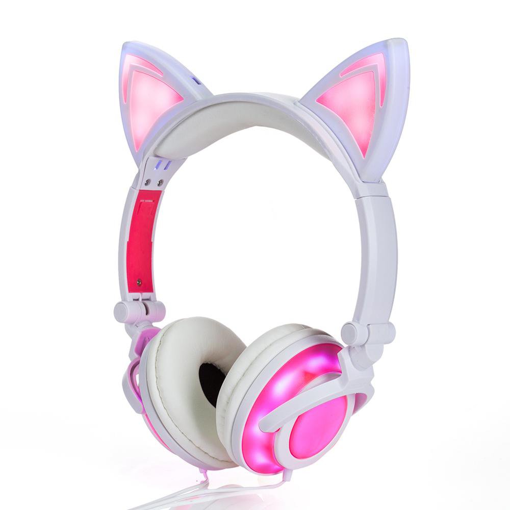 Cat Ear LED Headphones - USB Rechargeable