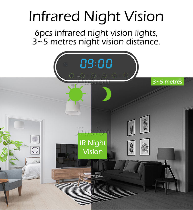 1080P Wireless Alarm Clock Security Spy Camera
