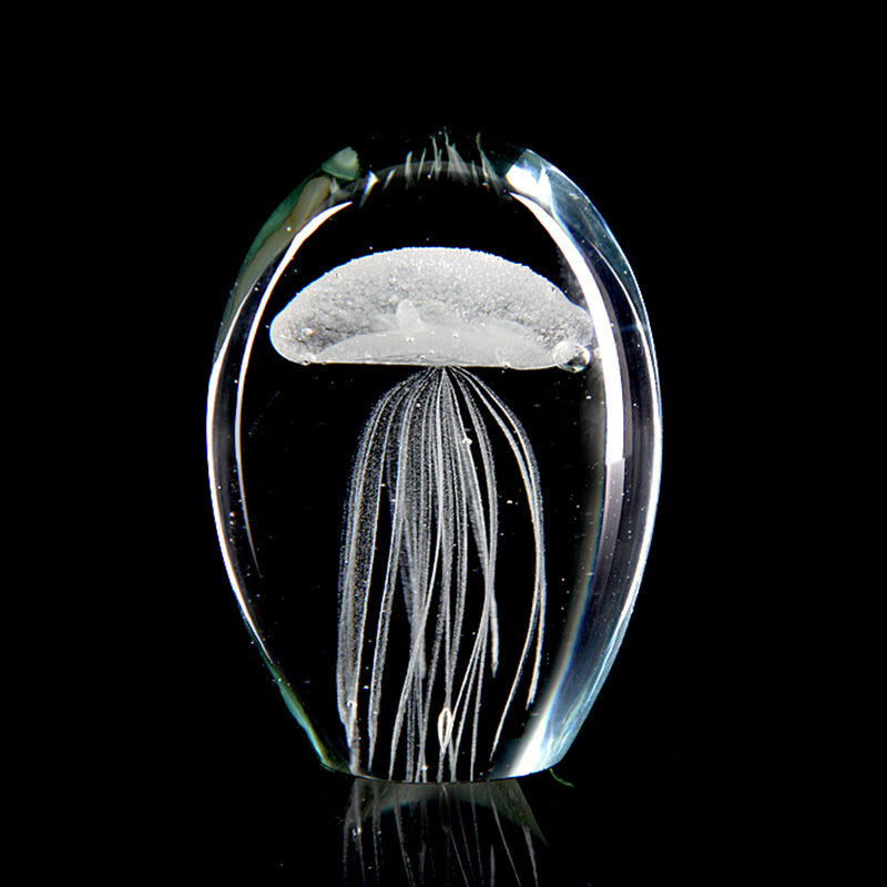 Handmade Glowing Glass Jellyfish Figurine