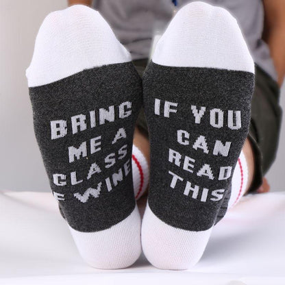 Funny Letter Print Novelty Socks