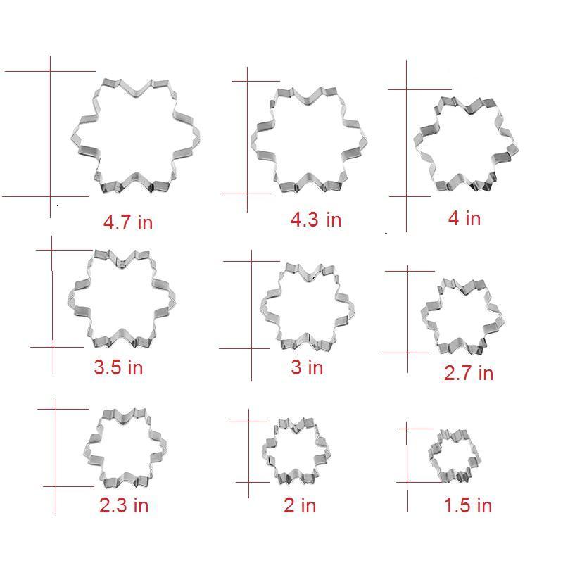 The Best Christmas Cookie Cutter - Snowflake and Christmas Tree - 9 Pcs Set