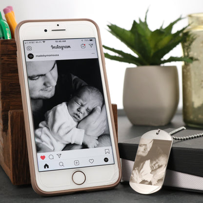Hand-made Personalized Laser Engraved Photo Necklace