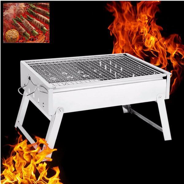 Portable Stainless Steel Charcoal Grill - Outdoor