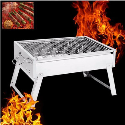 Portable Stainless Steel Charcoal Grill - Outdoor