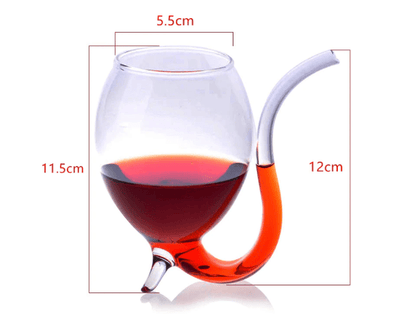 Devil Wine Glass with Built in Straw - Wino Sippers - Set of 2