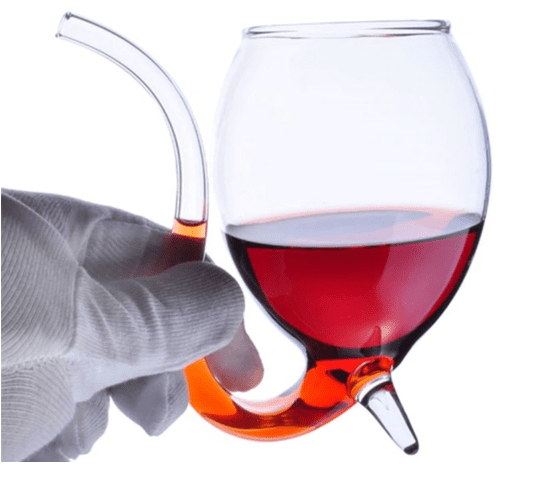 Devil Wine Glass with Built in Straw - Wino Sippers - Set of 2