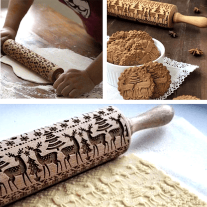 The Original Christmas Embossed Rolling Pin