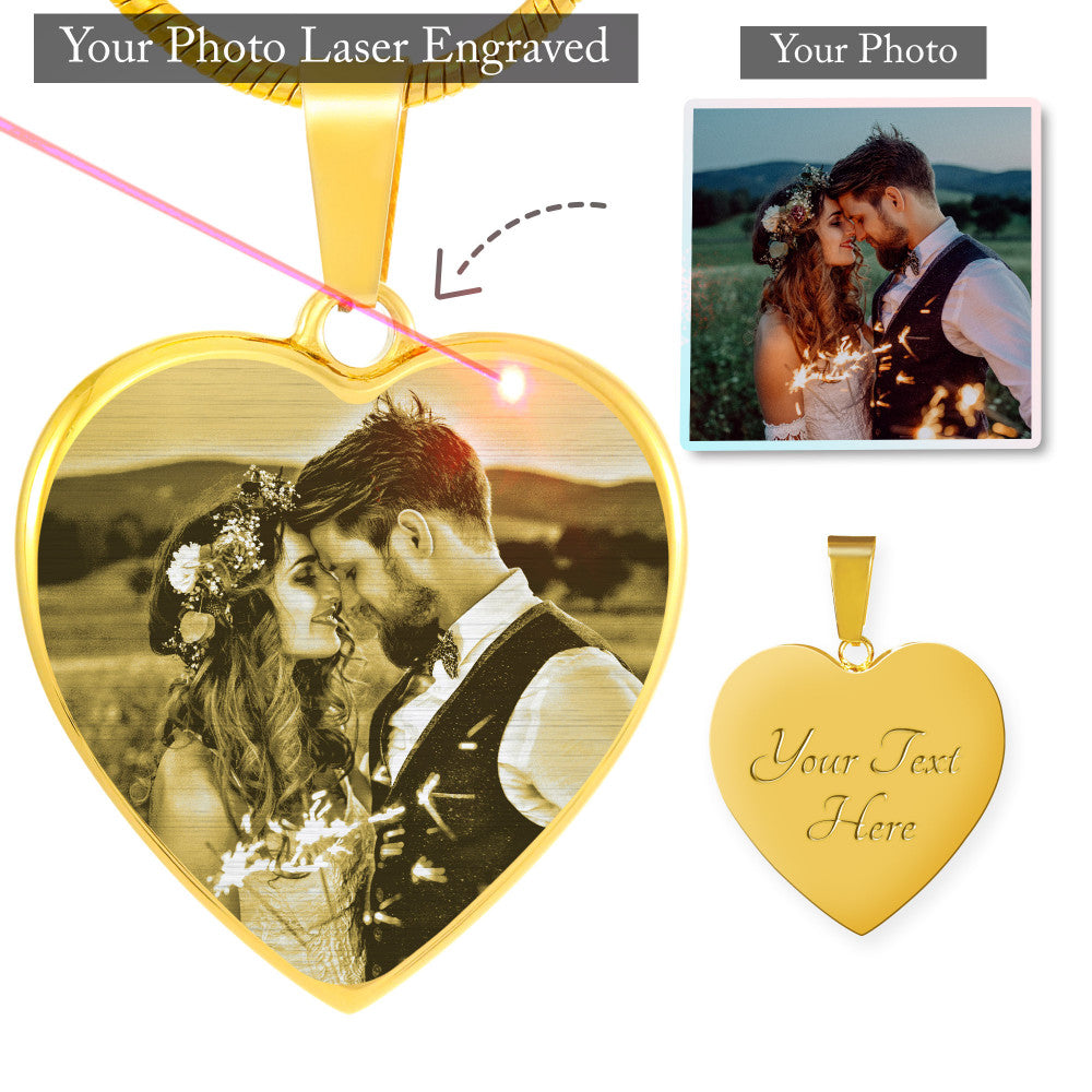 Hand-made Personalized Laser Engraved Photo Necklace