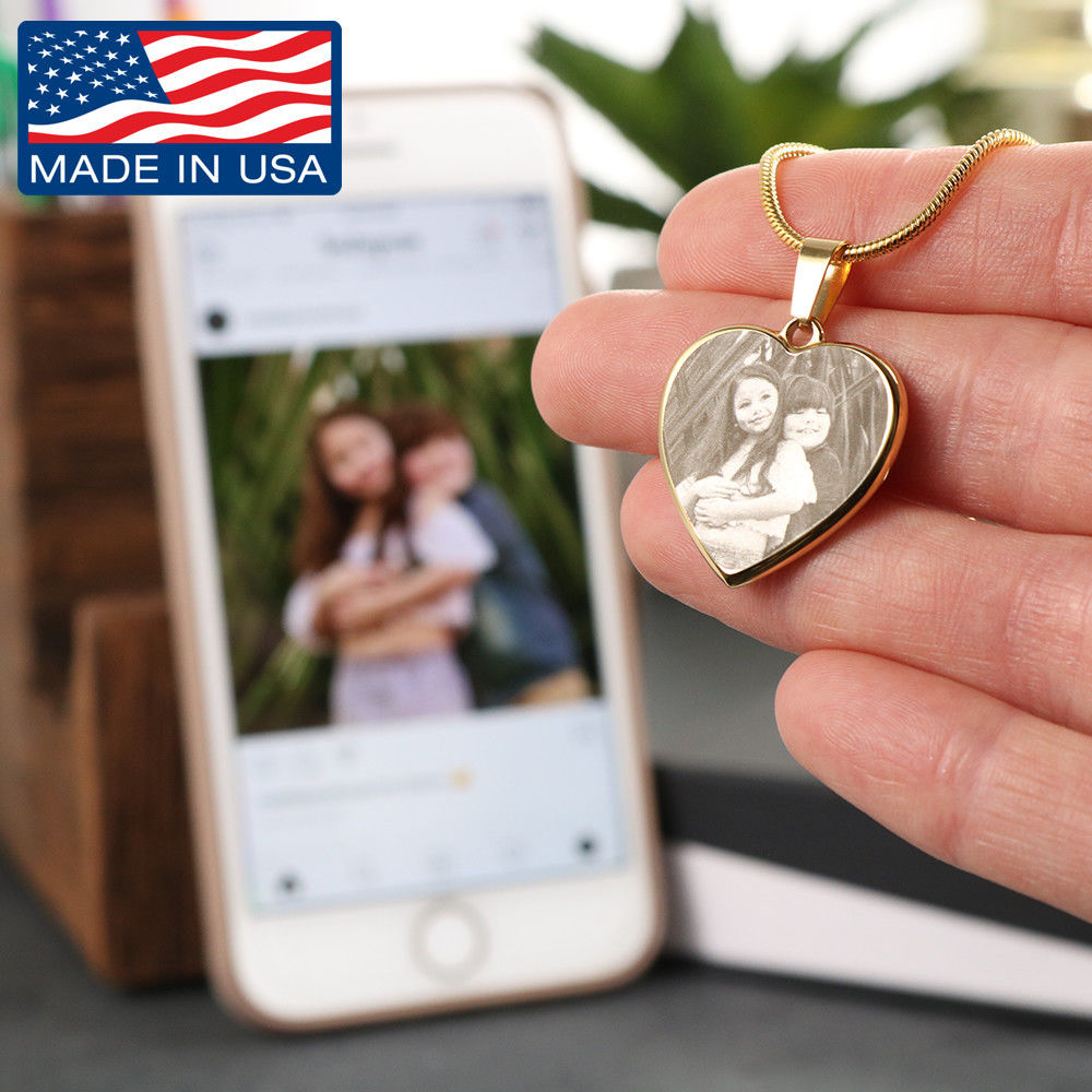 Hand-made Personalized Laser Engraved Photo Necklace