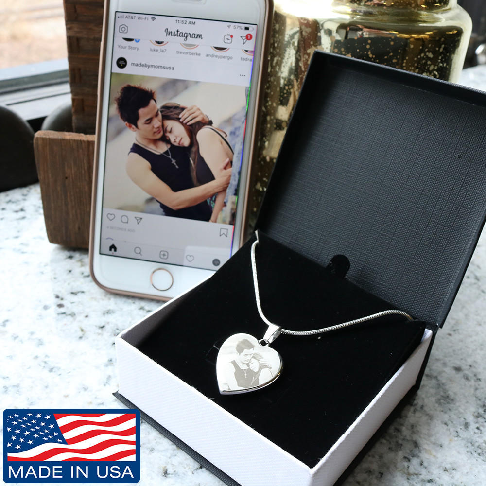 Hand-made Personalized Laser Engraved Photo Necklace