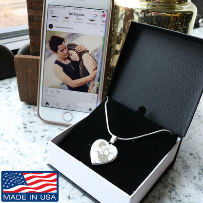 Hand-made Personalized Laser Engraved Photo Necklace