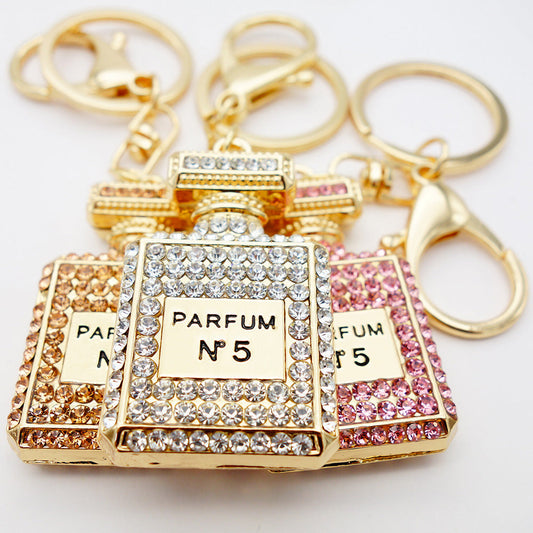 Crystal Charm Perfume Bottle Keychain